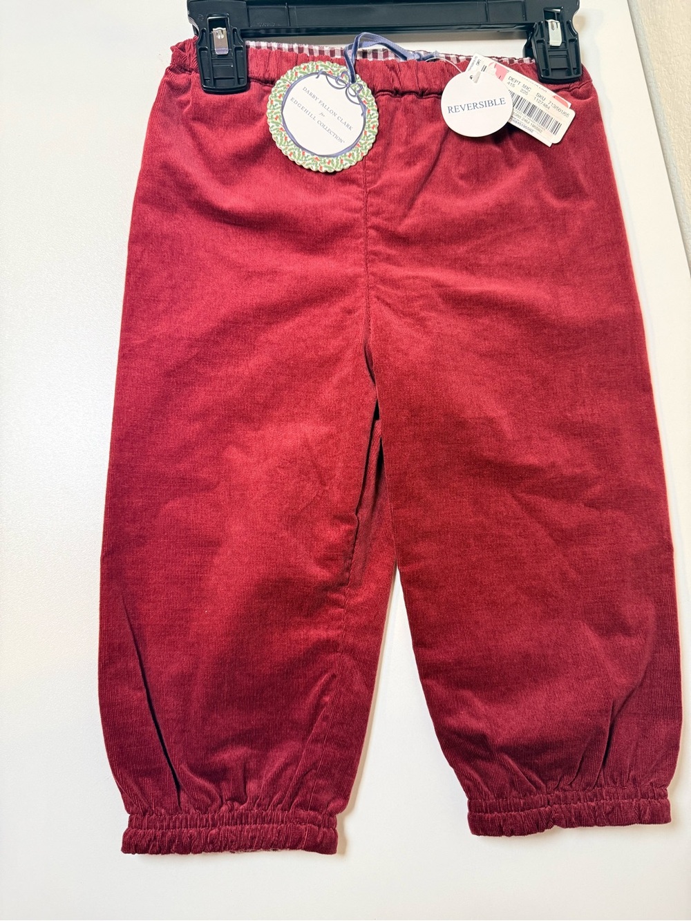 NWT Edgehill Collection Reversible baby boy Corduroy Pants - Red